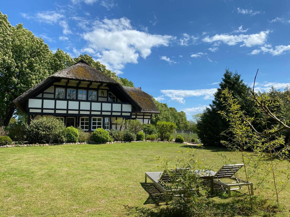 Reetdachfachwerkvilla Am Wiesengrund Bergen Auf Rugen Exteriör bild